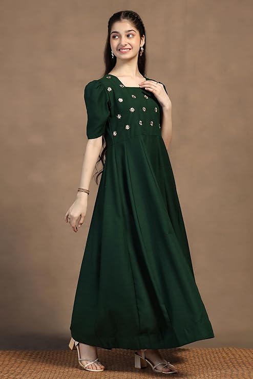 Fashion Dream Girl's Embroidered Anarkali Dress|Ethnic Dress for Girls|Long Dress|Maxi Dress for Girls|Anarkali Dress|Maxi Dress|Embroidered Dress - Image 3